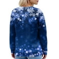 thumbnail image 6 of Women's Fashion Long Sleeve Christmas Snowman Snowflake Print Jacket Cardigan for Holiday Party and Casual Daily Wear,Royal Blue,S, 6 of 7