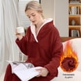 thumbnail image 3 of Fluffy Pajamas Set for Women Soft Comfy Fleece Pjs Pullover Pants Loose Plush Sleepwear Fuzzy Loungewear for Winter, 3 of 12