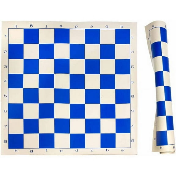 Sterling Games Roll-Up Vinyl Chess Mat, 20" x 20", Blue