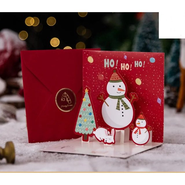 Tarjeta de Navidad 3D plegable Feliz Navidad tarjetas de felicitación 2023 Feliz Año Nuevo fiesta de Navidad Festival decoraciones tarjetas de regalo de felicitación