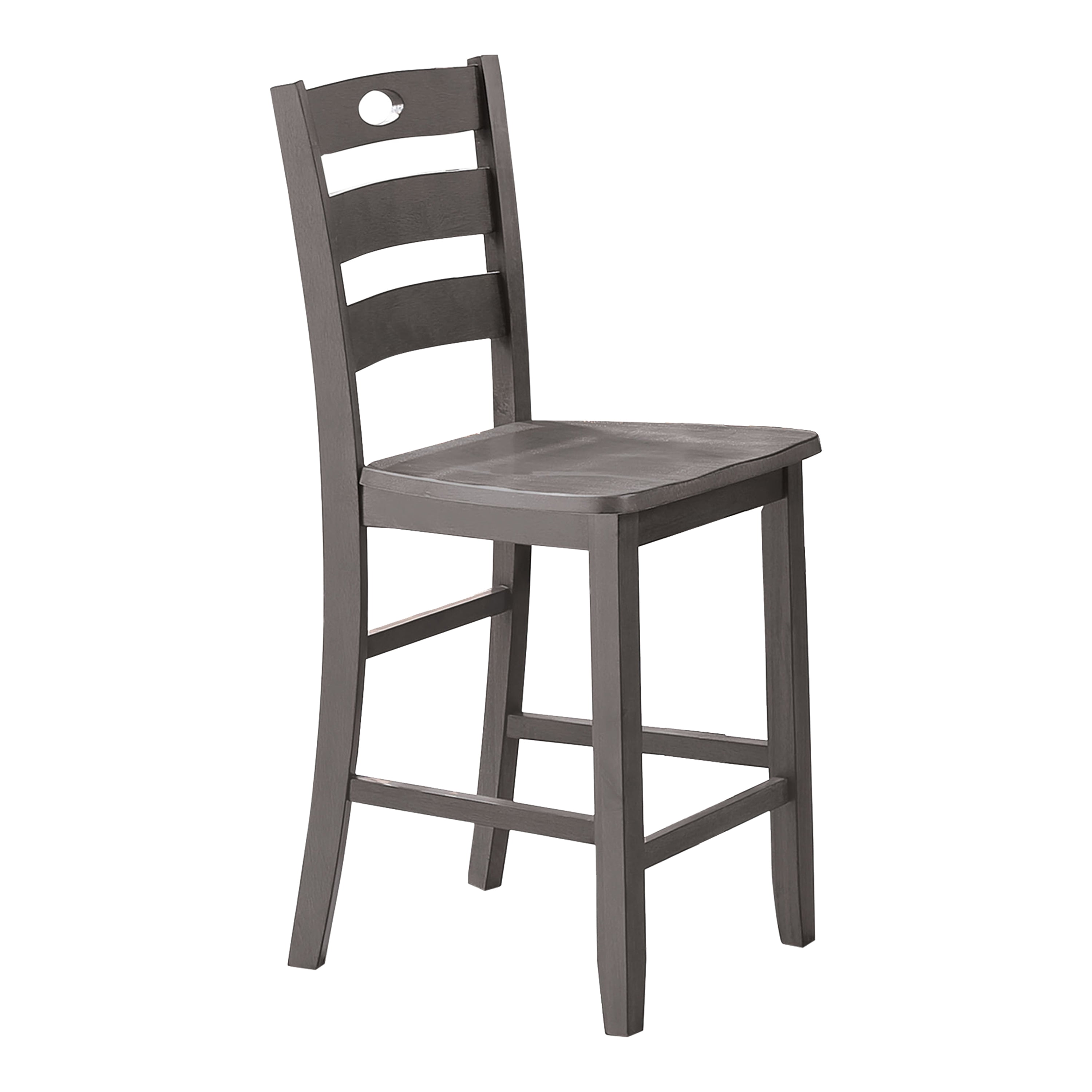 Furniture of America Nolan 5-Piece Solid Wood Counter Height Dining Table Set, Gray