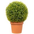 thumbnail image 2 of Northlight 18" Grass Ball Topiary Artificial Potted Plant - Green, 2 of 8