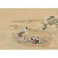 thumbnail image 3 of Teisai Hokuba 14x11 Black Modern Framed Museum Art Print Titled - Boat to the Yoshiwara (1800s), 3 of 5