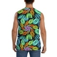thumbnail image 4 of Uemuo Hippie Style Pattern Men's Sleeveless T-Shirt,Muscle Athletic Tank Top, Moisture-wicking Quick-dry Breathable Classic Tee Top for Gym Run Outdoor Sports-Large, 4 of 8