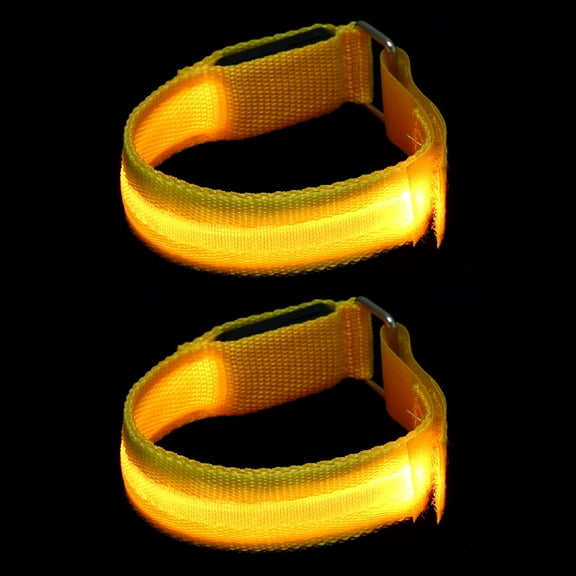 2 Pcs Rechargeable Glowing Bracelets Safety Running Bands LED Armbands Fluorescent for Night With Electronics