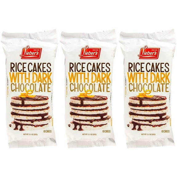 Liebers Rice Cakes Dark Chocolate Coated 3-Pack