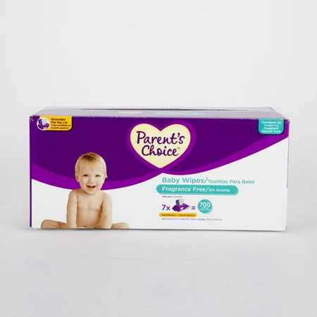 Parent's Choice Unscented Baby Wipes, 700 count (7 packs of 100)