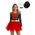 thumbnail image 3 of DPOIS Women's 4Pcs Circus Ringmaster Leotard Dress Outfit A Black 3XL, 3 of 7
