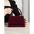 thumbnail image 4 of Women's Satin Evening Bag Top Handle Clutch Purse, Pleated Formal Handbag for Wedding Guest Party Prom Dinner, 4 of 10