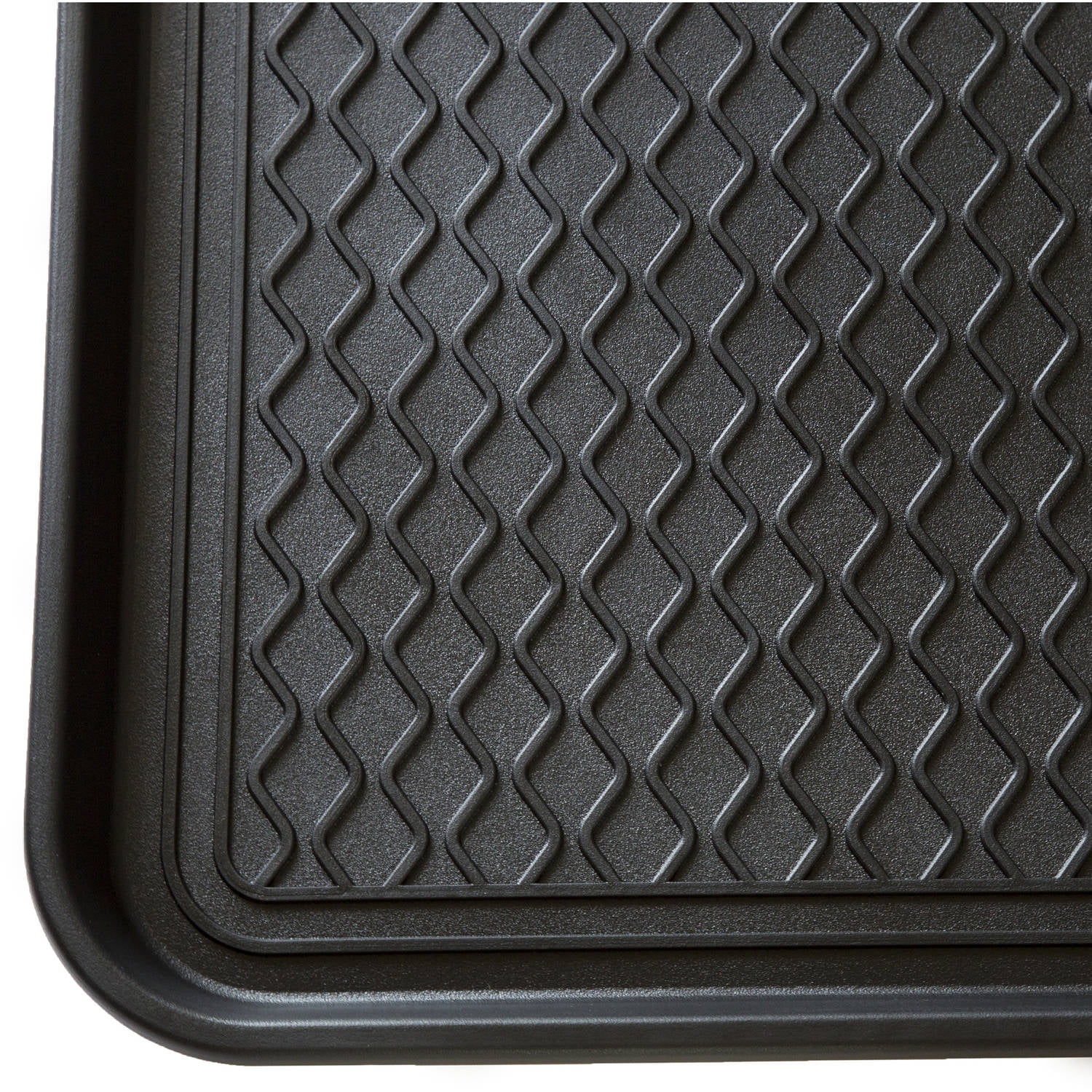 Mohawk Home All Weather Boot Tray Indoor/Outdoor Utility Shoes Mat Multi  Purpose Heavy Duty Rubber Black 1'4x2'8