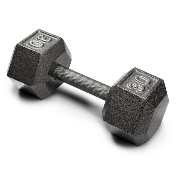 Weider 30 lb. Cast Iron Hex Dumbbell with Knurled Grip