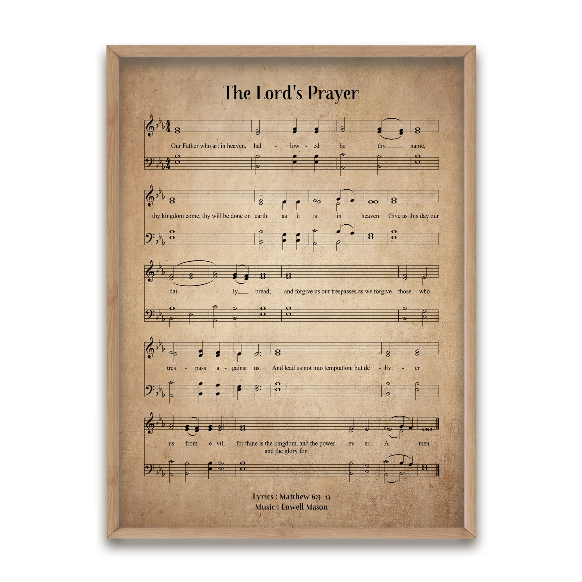 The Lord's Prayer Unframed Hymn Wall Art Print