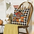 thumbnail image 4 of Sm:)e Plaid Turkey Pumpkin Bow Maple Leaf Thanksgiving Throw Pillow Covers 18x18 Inch Set of 2, Cushion Covers for Sofa Home Decor, 4 of 6