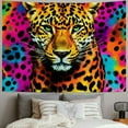 thumbnail image 2 of Shiartex Leopard Print Wall Hanging for Girls Women Neon Rainbow Leopard Fur Wall Blanket Mottled Exotic Panthera Skin Tapestry Colorful Camouflage Safari Wall Art Decor for Bedroom Room 40x30inch, 2 of 6