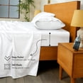 thumbnail image 2 of RUVANTI 100% Cotton Sheets TwinXL Size Bed Set – 300 Thread Count Silky Soft Sateen Weave, Cooling, Lightweight & Breathable, 16" Deep Pocket, Durable & Luxury Satin-Like, 3 Piece, Bright White, 2 of 8