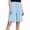 03# Sky Blue, variant on Bermuda Shorts for Women High Waist Relaxed Fit Paper Bag Button Detail Adjustable with Pockets Exterior Pocket Stretchable Summer Casual Beach Workout Lounge S-3XL