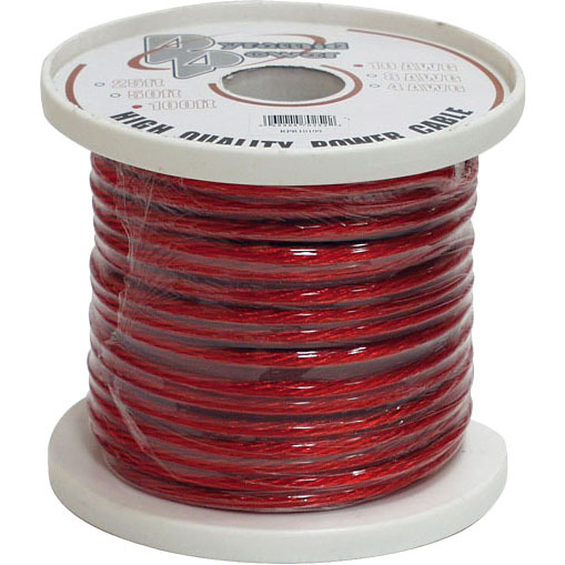 8 Gauge Clear Red Power Wire 100 ft. OFC