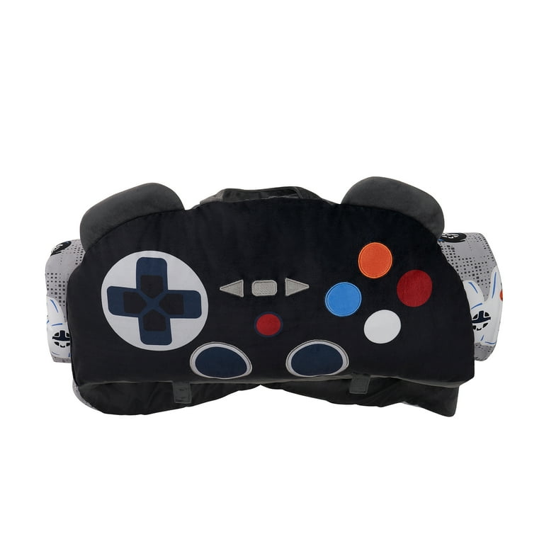 Your Zone Black Gamer Glow in the Dark Child Nap Mat, 24