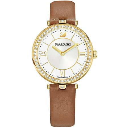 Dressy Leather Watch - Women's Aila Dressy 34mm Brown Leather Band Steel Case Quartz Silver-Tone Dial Watch 5376645