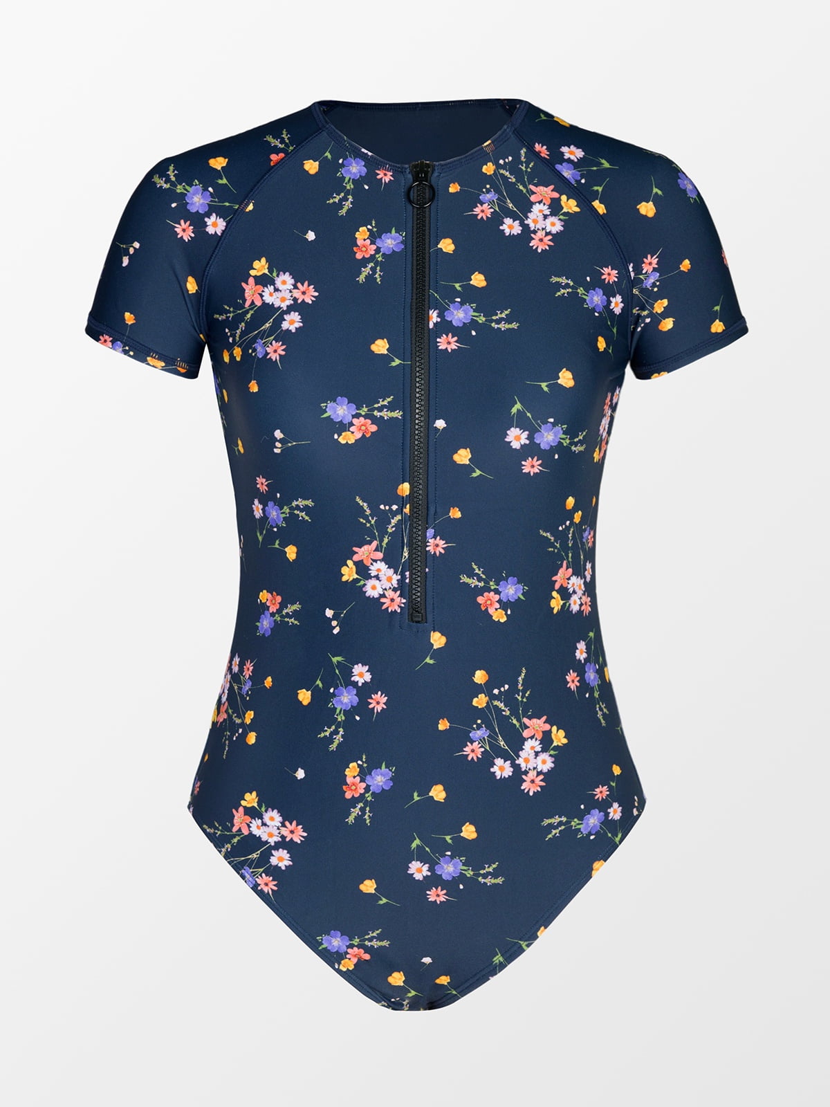 Cupshe Women's High Neck Zipper Short Sleeve One Piece Cupshe Women's High Neck Zipper Short Sleeve One Piece