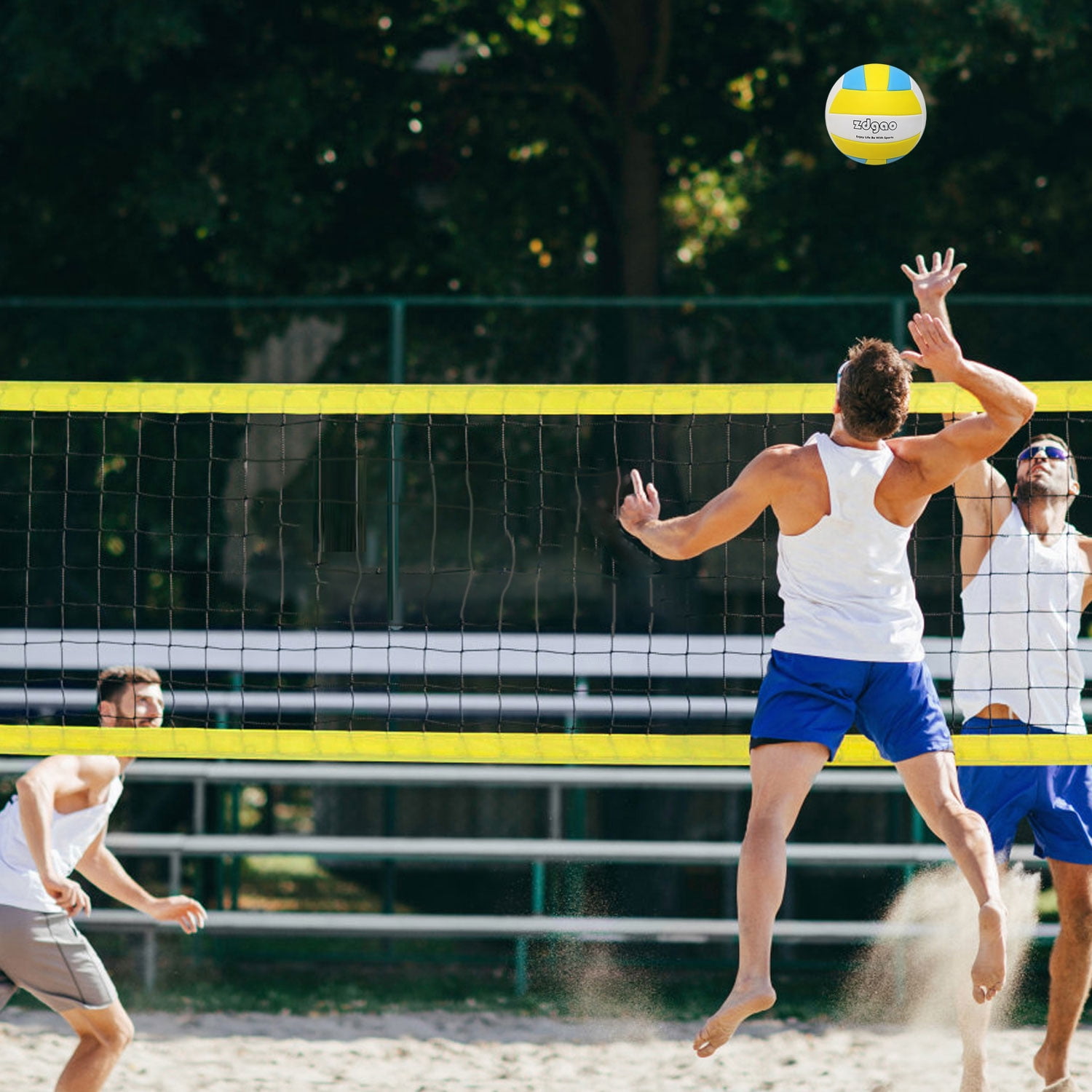 Zdgao Complete Volleyball Set with Net, Volleyball, Boundary Line, and Carry Bag for Sand, Lawn