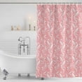thumbnail image 4 of Extra Long Shower Curtain 72x84 Inch, Spring Flowers Shower Curtain Waterproof Bathroom Decor, Country Retro Floral Botanical Pink Fabric Bath Curtain Set Accessories with Hooks, 4 of 5