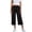 Black, variant on Women's Linen Capri Pants, Elastic Drawstring Waist Wide Leg Cropped Trousers with Pockets, Casual Summer Lounge & Work Pants(Pink/XXXXL)
