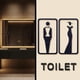 thumbnail image 5 of 2 letreros de identificación de baño autoadhesivos para damas y caballeros, letrero para puerta de baño, pegatinas de pared con formas para hombres y mujeres., 5 of 6