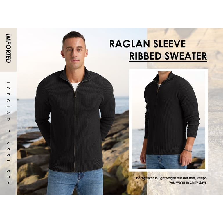 Iceglad Men's Full-Zip Mock Neck Cardigan photo 5