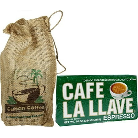 La Llave Cuban coffee. Vacuum pack. 10 Oz includes a decorated burlap (Best Cuban Coffee In Miami)