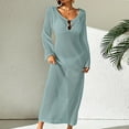thumbnail image 3 of Bovxnpu Long Sleeve Dress for Women, Women Long Sleeve Dress Plus Size Vacation Beach Sun Protection Backless V Neck Dress Maxi Dress Spring Fall Outfits, 3 of 5