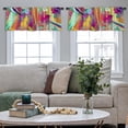 thumbnail image 5 of LALILO Kitchen Curtain Valance Colorful Ocean Beach Sunrise Rod Pocket Window Curtain 52"x 18" Set of 2, 5 of 7