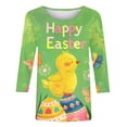 thumbnail image 4 of Women's Easter Casual Print Crew Neck 3/4 Sleeve T-Shirt Green M, 4 of 4