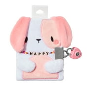 Claire's Children's Happy Pink Puppy Lock and Key Plush Blank Diary, 25 Pages