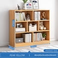 thumbnail image 3 of IOTXY Simple Bookcase with Base - 3 Tier 7 Cubes Freestanding Low Display Cabinet, Pear Yellow, 3 of 5