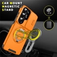 thumbnail image 2 of for Samsung Galaxy S26 Ultra Case with Slide Camera Cover and Rotating Kickstand Ring, Slim Magnetic Shockproof Accessories Phone Case,Orange,For Galaxy S26 Ultra 5G, 2 of 7