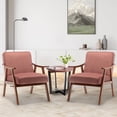 thumbnail image 3 of Homy Casa Mid-Century Accent Chair，Armchair for Living Room and Reading Nook, Pink, 3 of 10