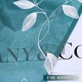 thumbnail image 4 of Haperlare 2 Panels 26"W x 24"L Sheer Kitchen Curtains Leaves Embroidery Cafe Curtains Half Window Curtain Set for Bathroom, Teal, 4 of 7