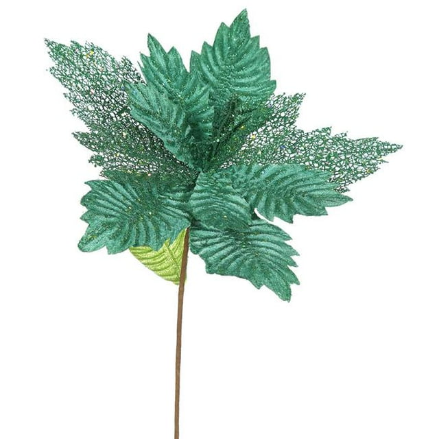 Vickerman QG162124 Fleur Émeraude Poinsettia, 22 & 15 Po.
