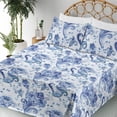 thumbnail image 3 of Ambesonne Paisley Fitted & Flat Sheet with Sham 3 Pcs Set, Oriental Floral Boho Motifs, Twin, Dark Lavender Soft Blue, 3 of 5