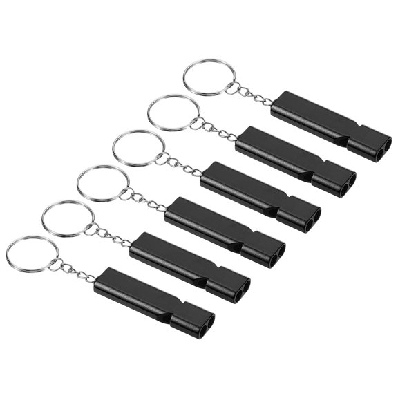 Uxcell Survival Whistle, Loud Sound Aluminum Outdoor Safety Whistle for Camping Hiking Black