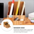 thumbnail image 3 of GOOHOCHY Organizador de libros de madera, estante de almacenamiento de escritorio, estante para archivos de libros de estudio y oficina, 3 of 8