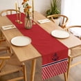 thumbnail image 3 of Red Morocco Table Runner - 90 Inch Long, Kitchen Dining Table Runner Dresser Scarves, Ocean Nautical Anchor Stripe Geometric Farmhouse Decor for Coffee Tables Wedding Party Banquet, 3 of 8