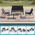 thumbnail image 5 of Patio Furniture Set, Lofka 4 Pcs Patio Bistro Table and Chairs with Loveseat, Textilene Seat & Steel Frame for Backyard, Garden, Black, 5 of 12