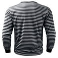 thumbnail image 4 of Tshirts Shirts for Men Henley Neck Long Sleeve Button Striped Tees for Casual Comfortable Slim Fit Fall Winter Fashion Mens Shirts Grey M, 4 of 8