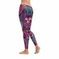 thumbnail image 2 of SUNENAT Multicolor Flowers Paisley Floral Indian Ethnic Women's Stretchy Capri Leggings Yoga Running Pant 3XL, 2 of 4