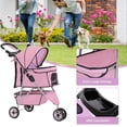 thumbnail image 5 of YRLLENSDAN Pet Stroller for Small Dog 10 lbs All Terrain Dog Stroller for Medium Dog 30 lbs Cat Stroller for 2 Cats Doggy Puppy Stroller with Furry Pad Portable Dog Cart with Wheels,Pink, 5 of 9