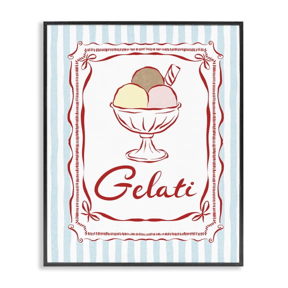 Stupell Industries Italian Summer Gelati Black Framed Giclee Art, design by Miriam Wood