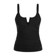 thumbnail image 5 of NMMUED Womens Tankini Tops Only Tummy Control Swim Tank Top Ruched Swimsuit Top Bathing Suit Top No Bottom Black L, 5 of 6