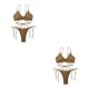 thumbnail image 2 of Yuarrent Conjunto de bikinis sexy Traje de baño de piezas con correa vinculada Traje de baño ajustable amigable con la piel Push-Up Ropa Color café S 2piezas, 2 of 6